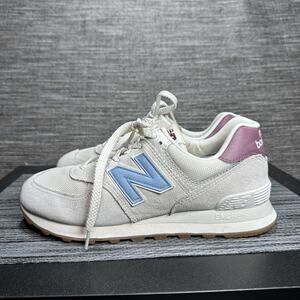 New Balance Cream and Blue Athletic Shoes